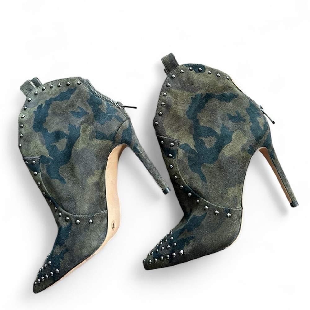 Jessica Simpson Pixillez Camo Print Stiletto Studded Booties